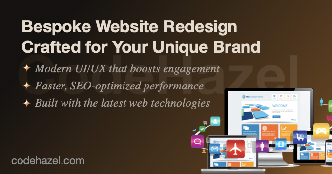 Bespoke website redesign and design