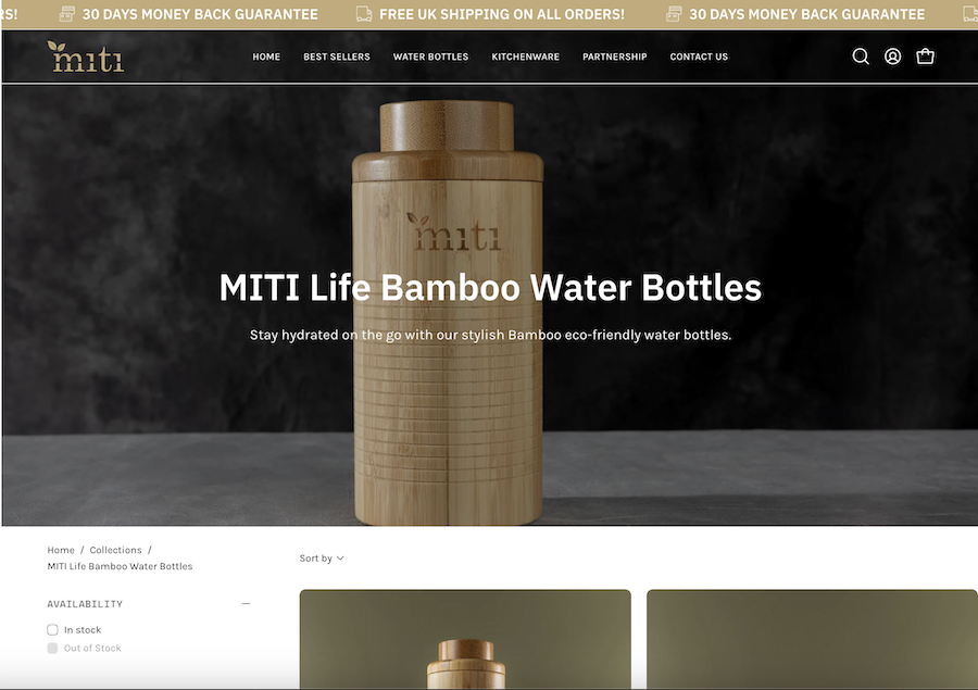 Modern Shopify layout for eco-friendly brand Desktop
