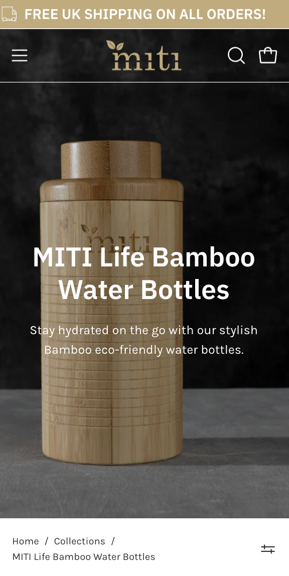 Modern Shopify layout for eco-friendly brand mobile