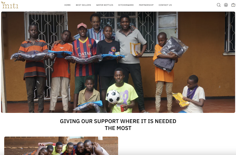 Sustainable product store designed in Shopify desktop