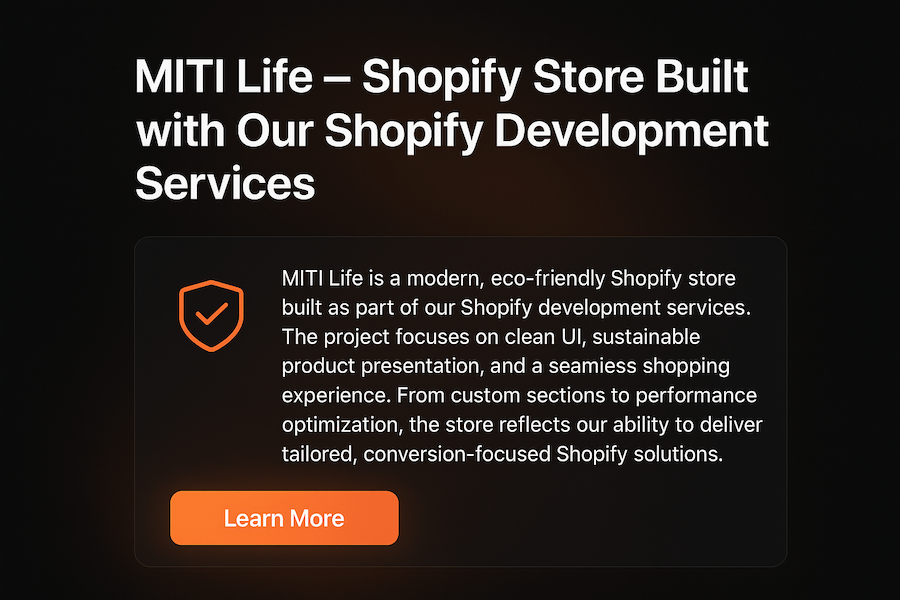 Shopify Development Services for MITI Life Store