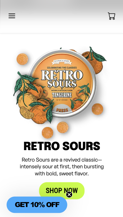 Shopify Theme Development for IconicCandy Mobile View