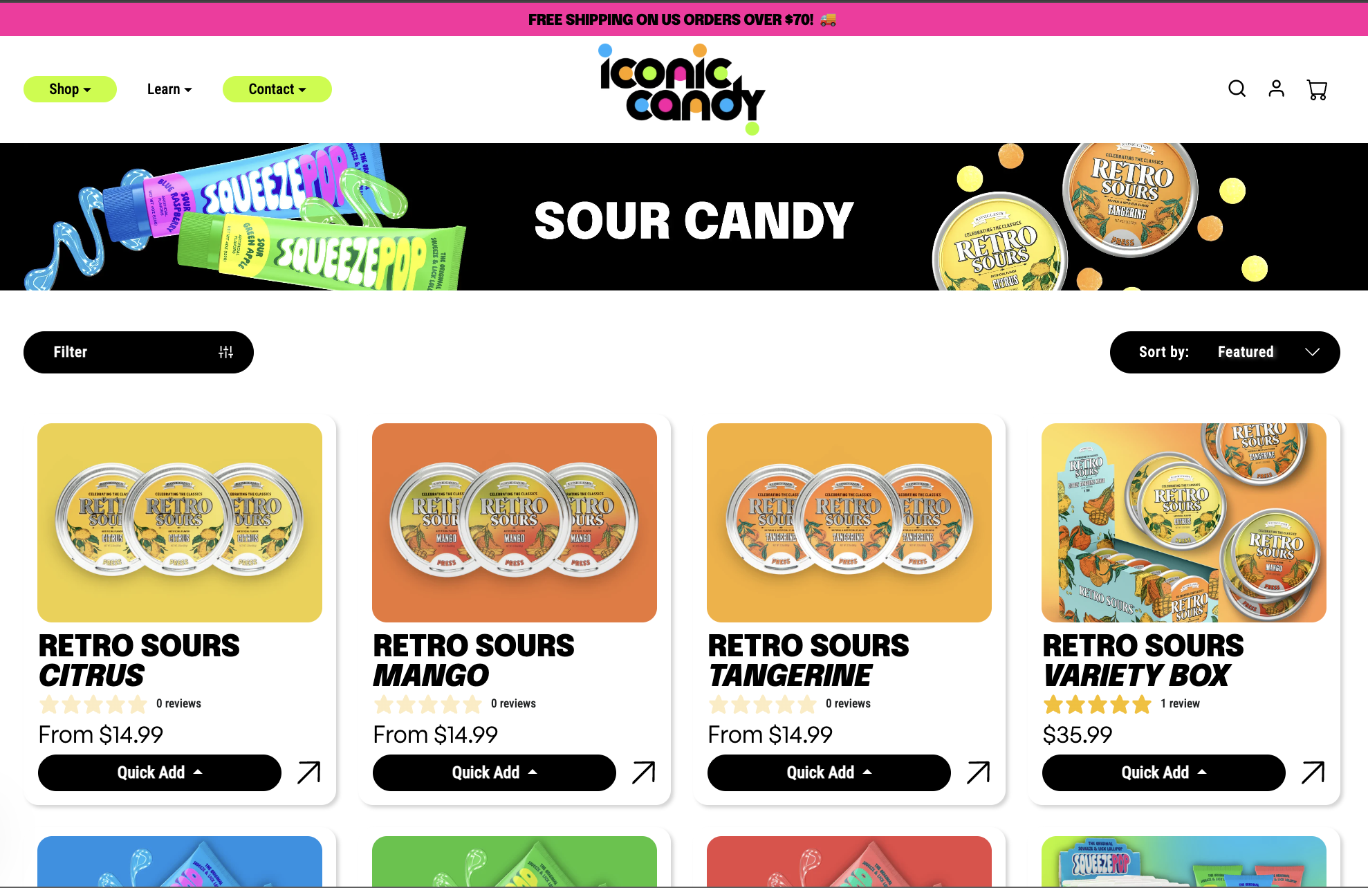 Shopify Theme Development for IconicCandy Collection Page