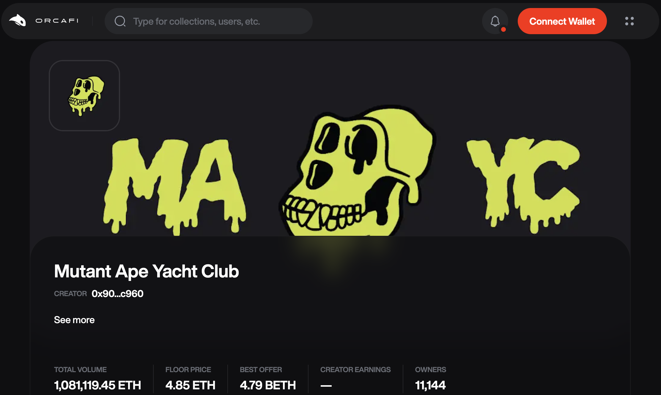 OrcaFi Collection View