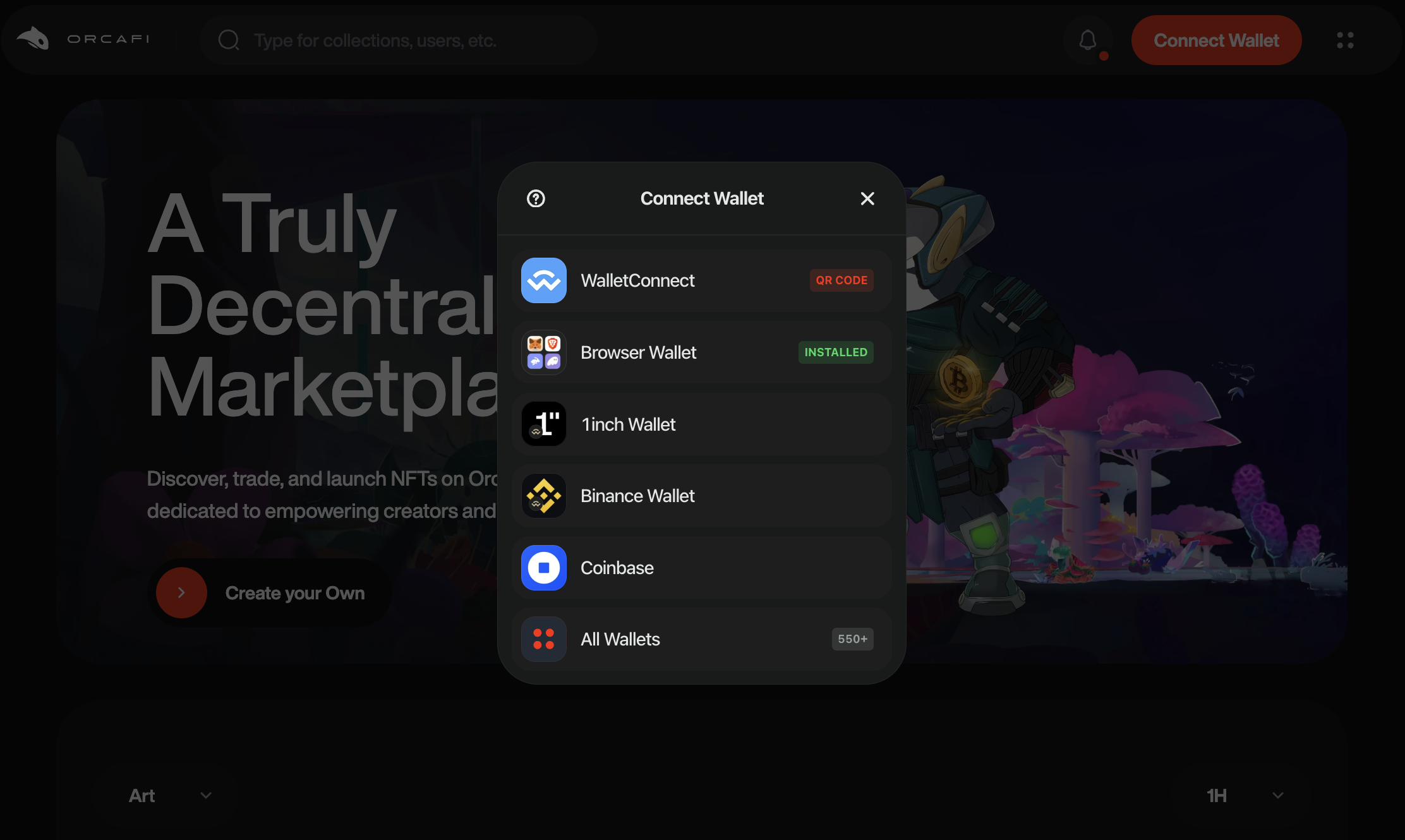 OrcaFi Wallet Connection