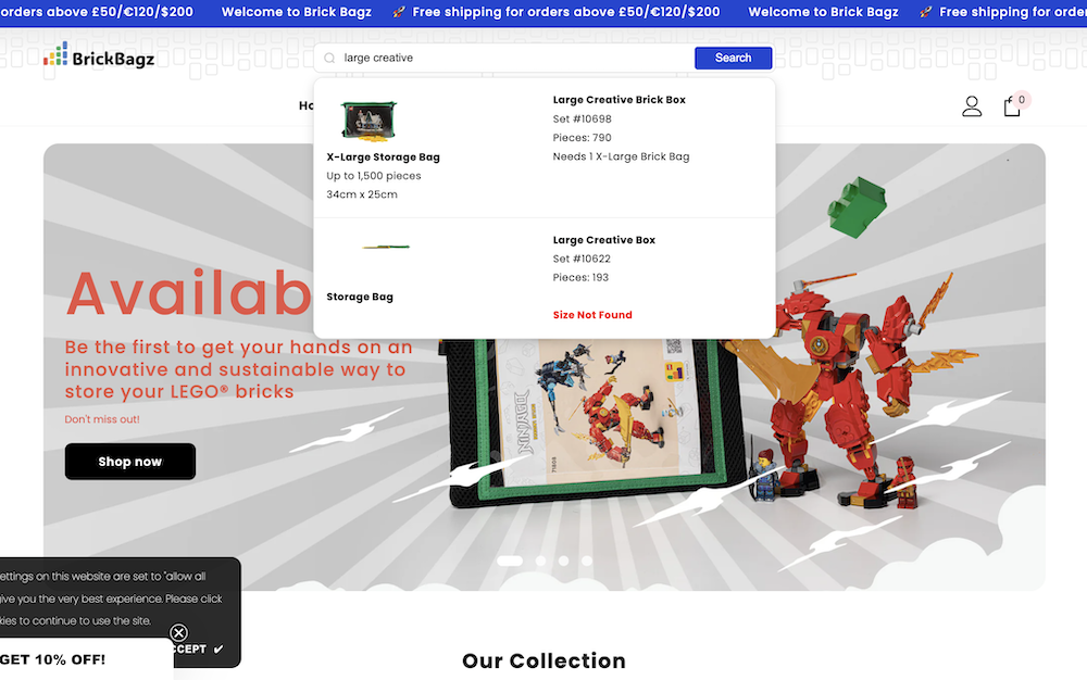 custom shopify theme search funtionality