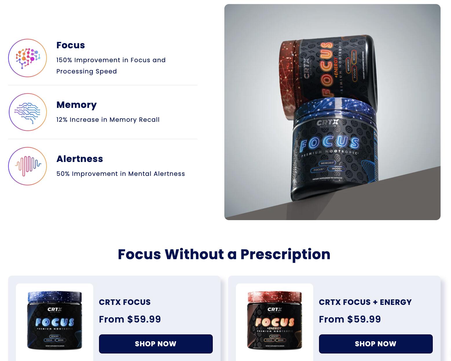 CRTX Nutrician - Conversion-Focused Homepage