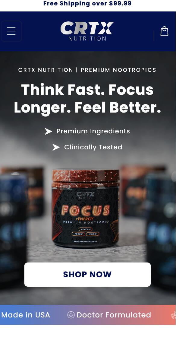 CRTX Nutrician - Mobile-First Experience