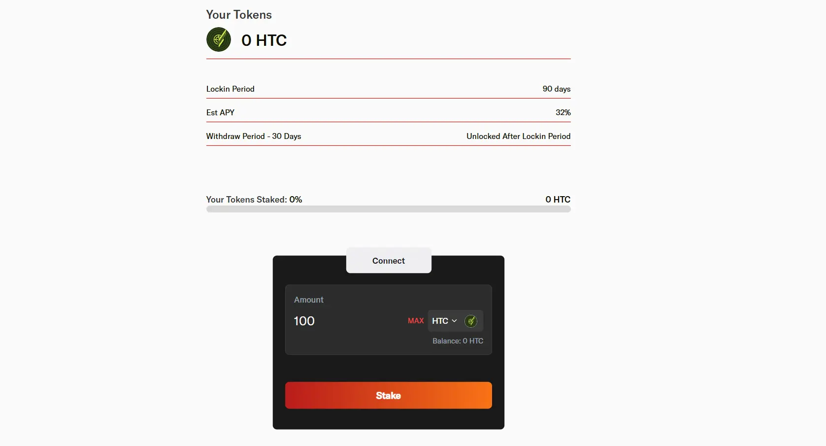 HTC Staking Platform