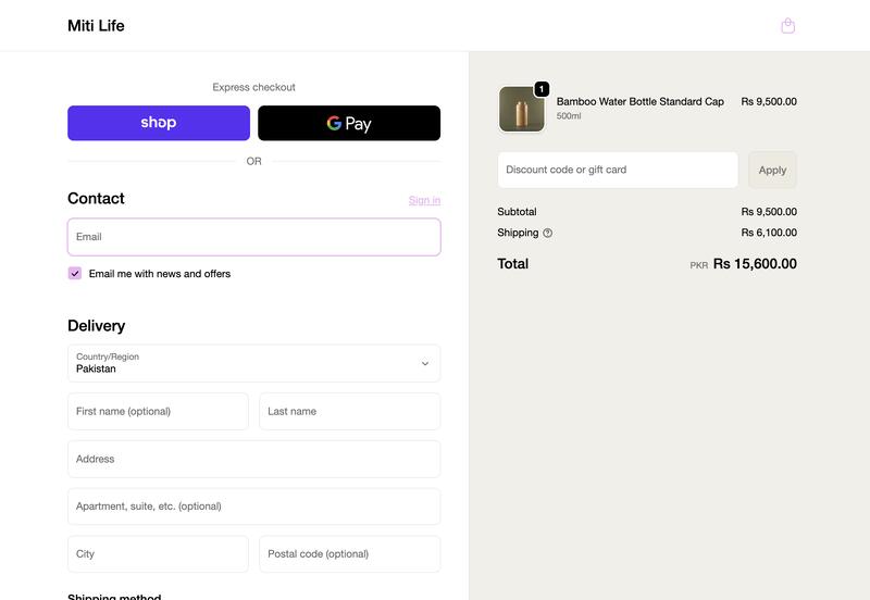 MITI Life – Streamlined Checkout 2